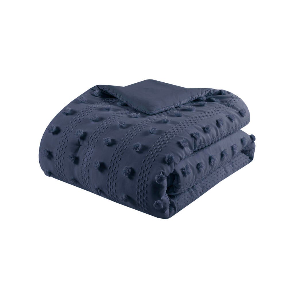 Intelligent Design Clip Jacquard Full/Queen Comforter Set, Navy, large