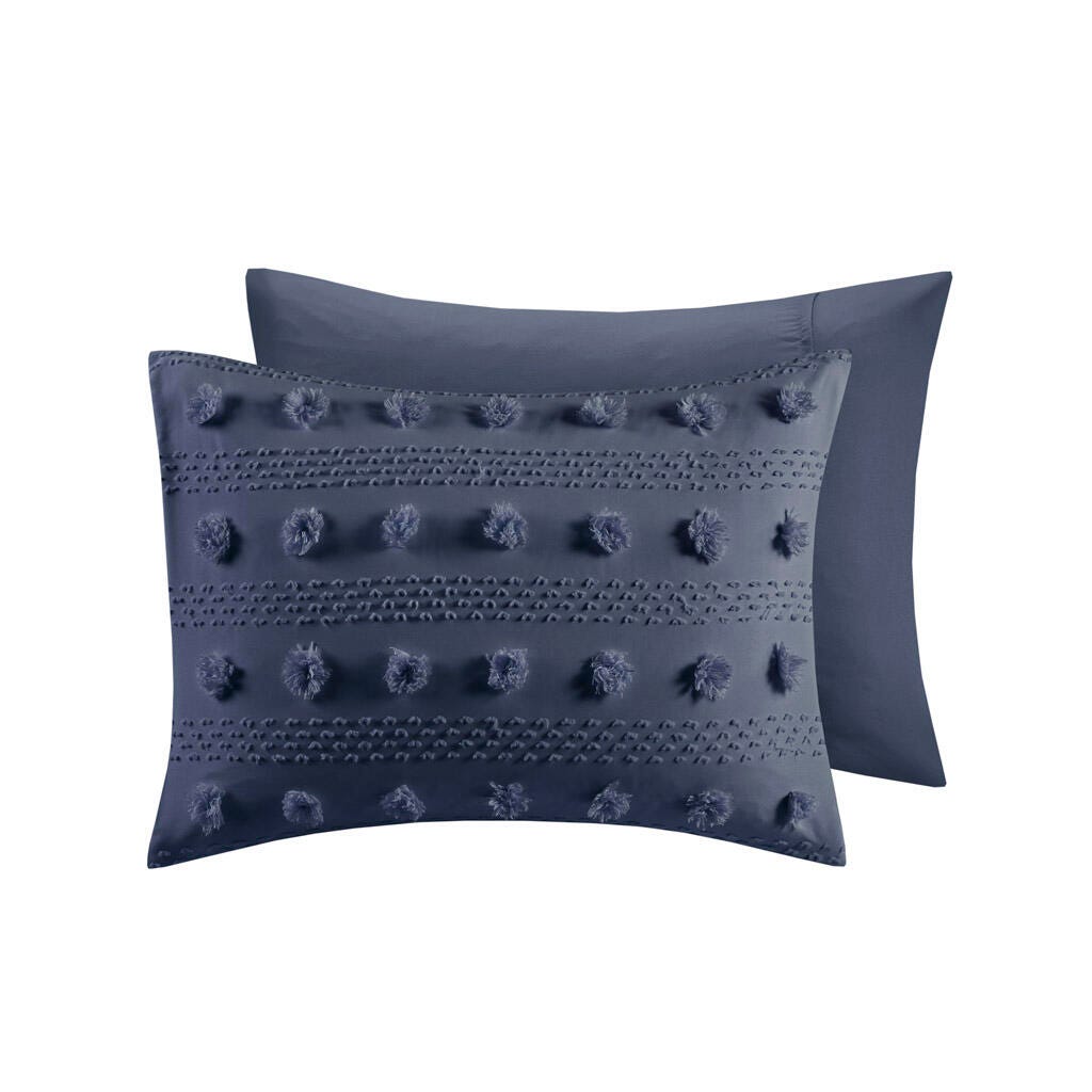 Intelligent Design Clip Jacquard Full/Queen Comforter Set, Navy, large
