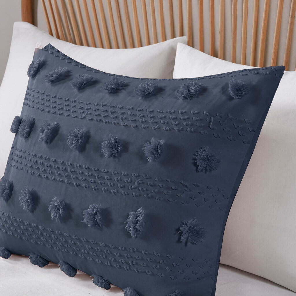 Intelligent Design Clip Jacquard Full/Queen Comforter Set, Navy, large