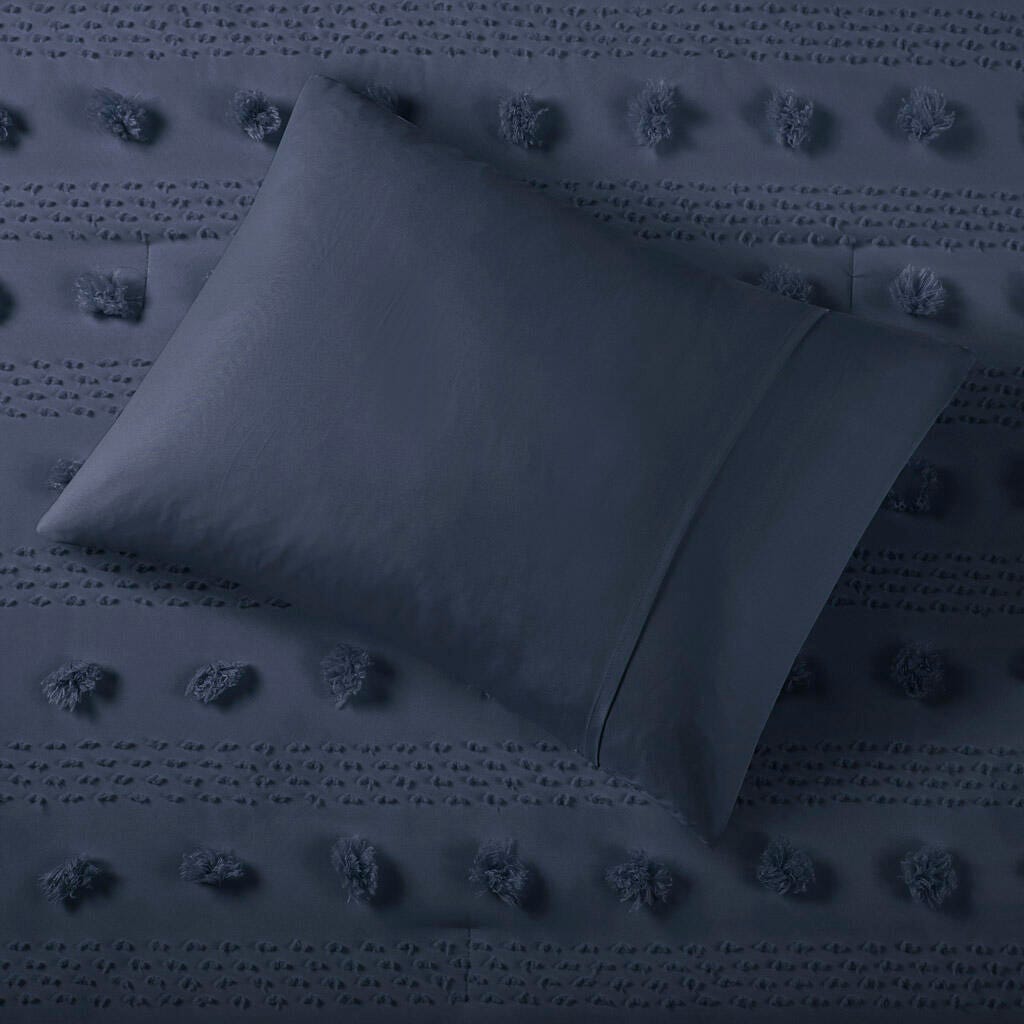 Intelligent Design Clip Jacquard Full/Queen Comforter Set, Navy, large