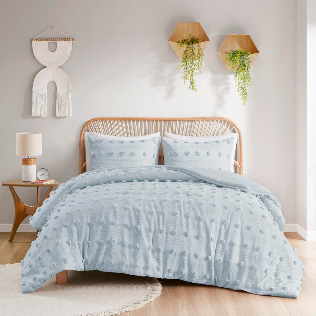 Intelligent Design Clip Jacquard Twin/Twin XL Comforter Set, Blue, large