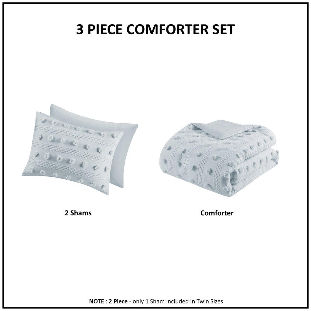 Intelligent Design Clip Jacquard King/California King Comforter Set, Blue, large