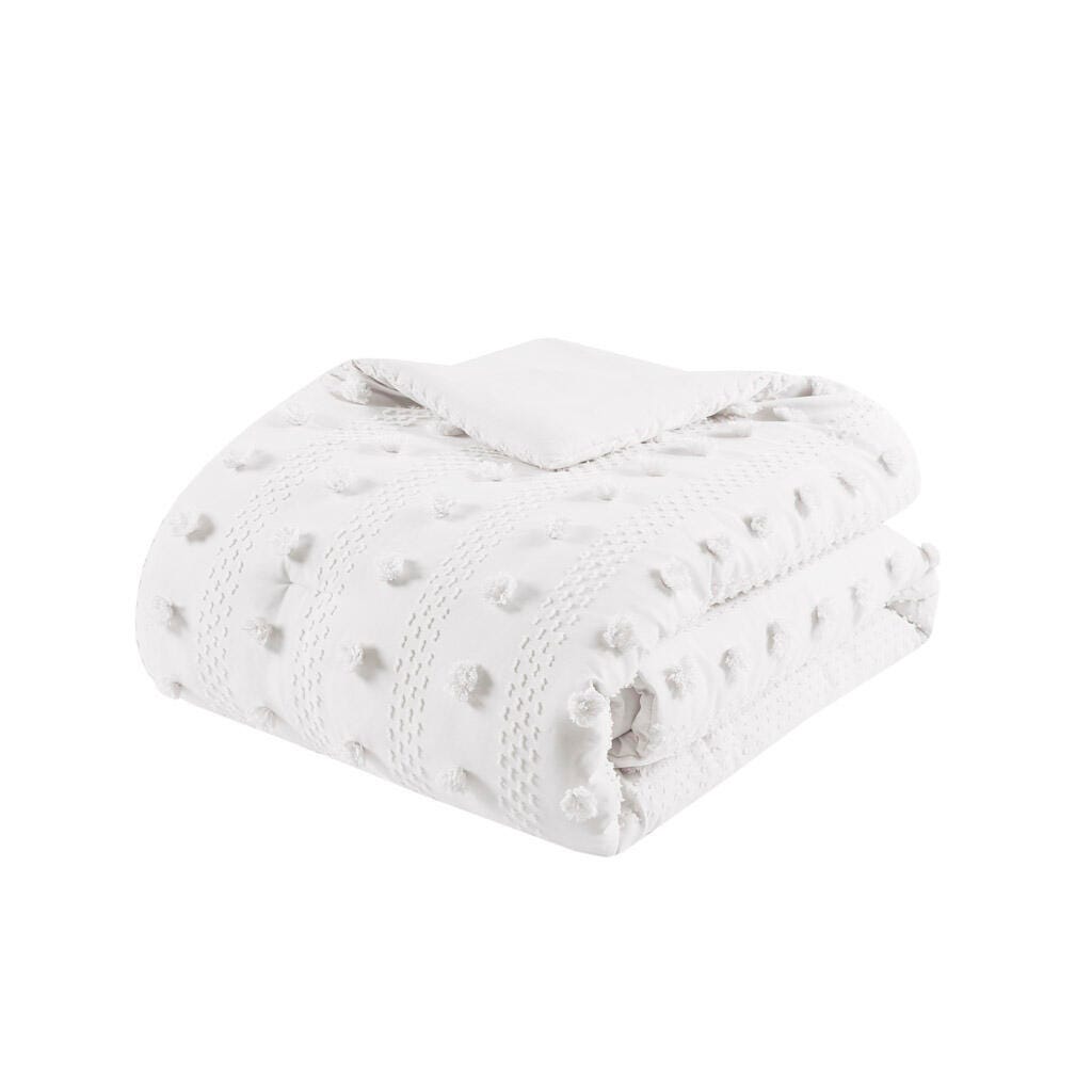 Intelligent Design Clip Jacquard Full/Queen Comforter Set, Ivory, large