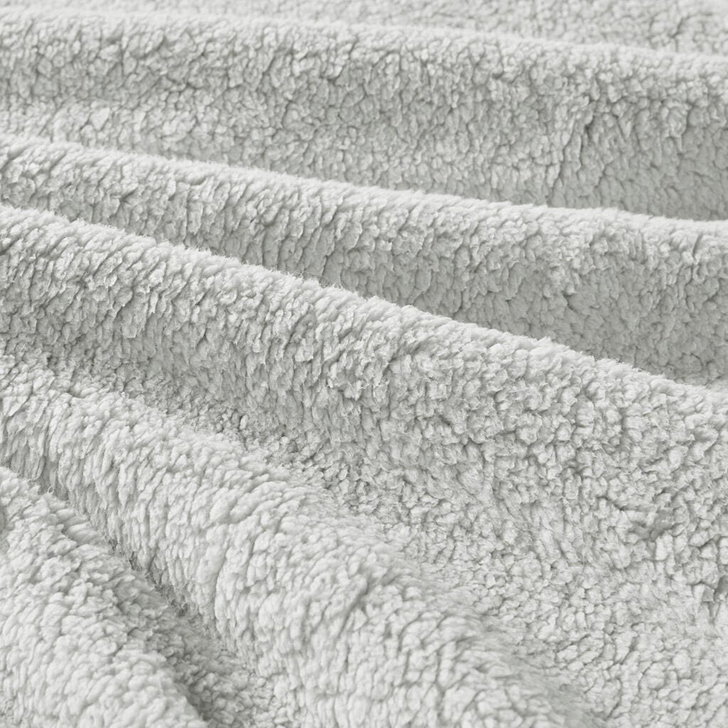 Intelligent Design Crushed Velvet Sherpa Reversible Full/Queen Comforter Set, Silver, large