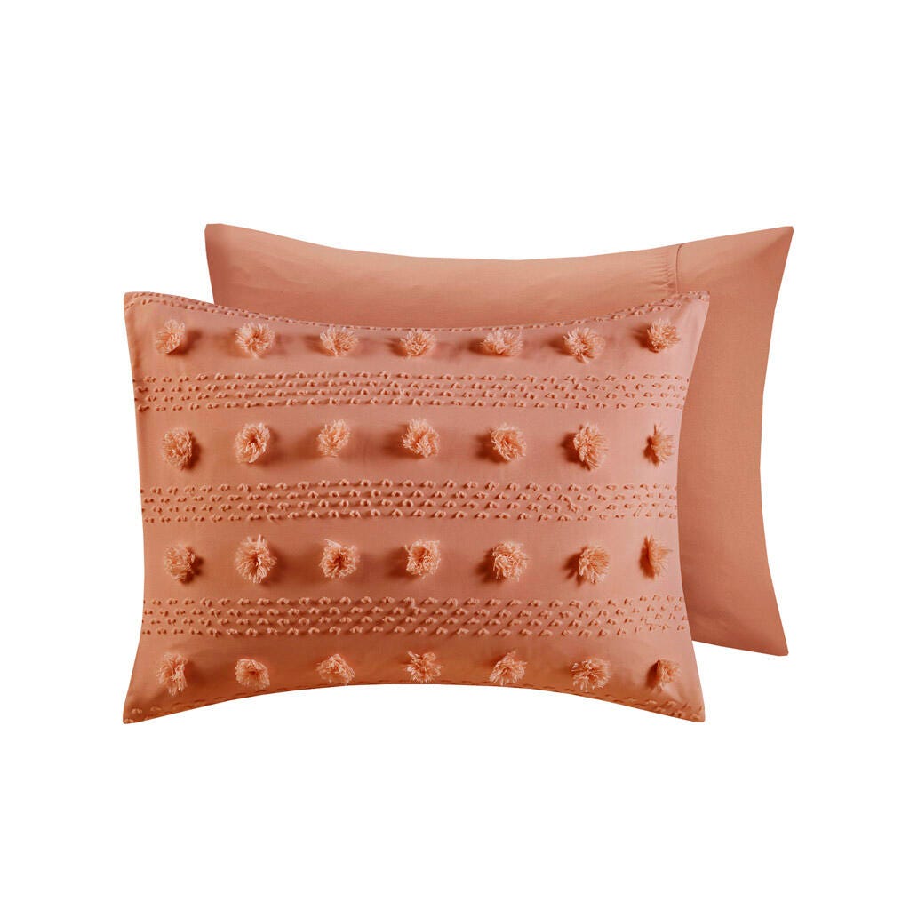 Intelligent Design Clip Jacquard Full/Queen Comforter Set, Rust, large