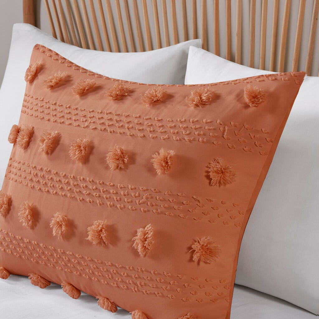 Intelligent Design Clip Jacquard Full/Queen Comforter Set, Rust, large
