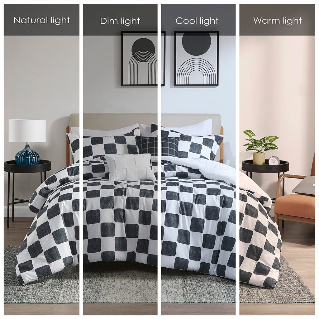 Intelligent Design Checkered Full/Queen Comforter Set, , large