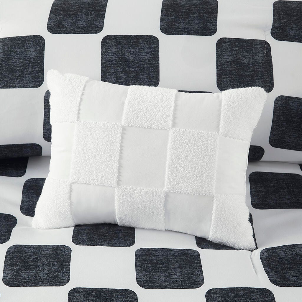 Intelligent Design Checkered Full/Queen Comforter Set, , large