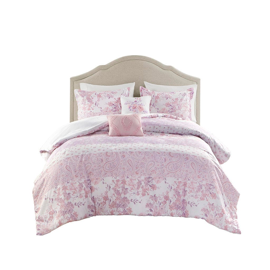 Intelligent Design Floral Paisley Twin/Twin XL Comforter Set, Pink, rollover