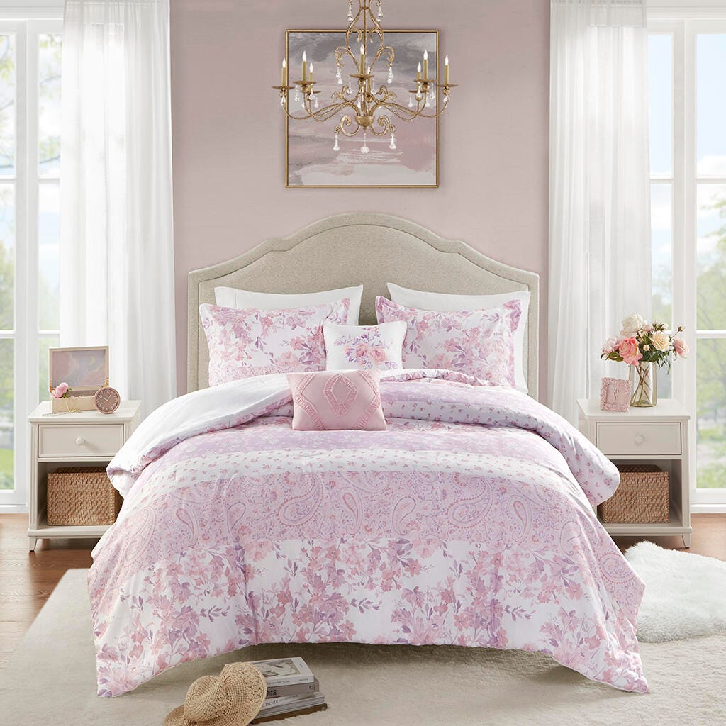 Intelligent Design Floral Paisley Twin/Twin XL Comforter Set, Pink, large
