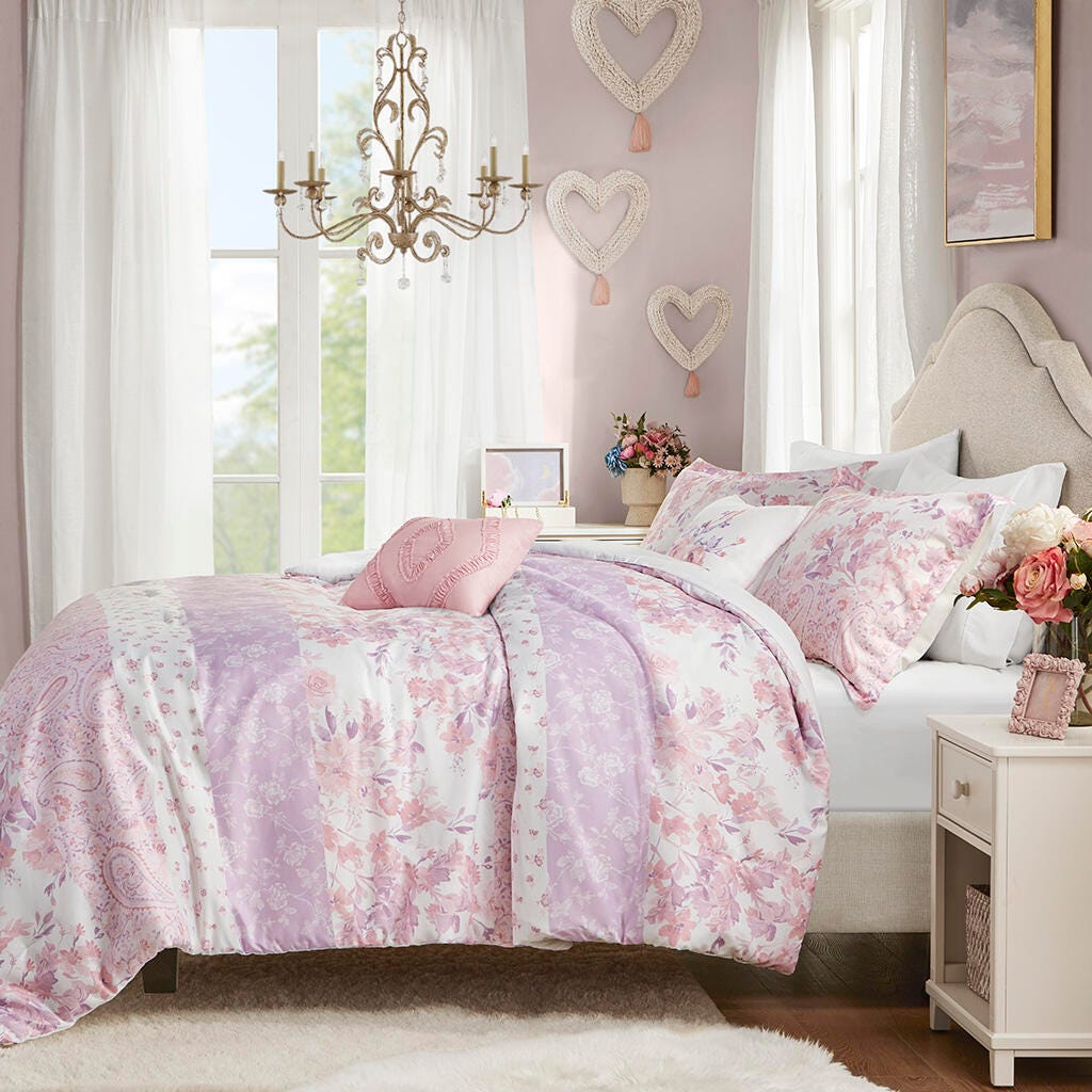 Intelligent Design Floral Paisley Twin/Twin XL Comforter Set, Pink, large