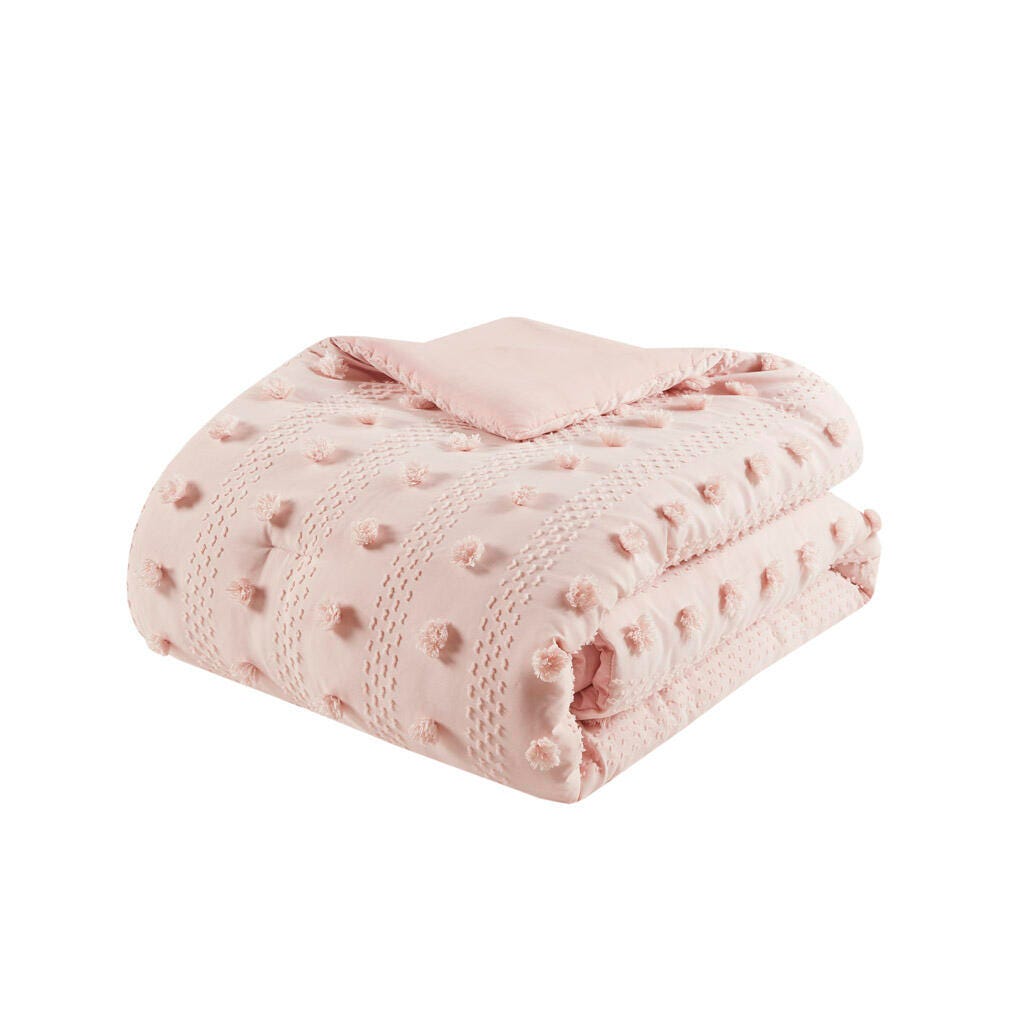 Intelligent Design Clip Jacquard Full/Queen Comforter Set, Pink, large