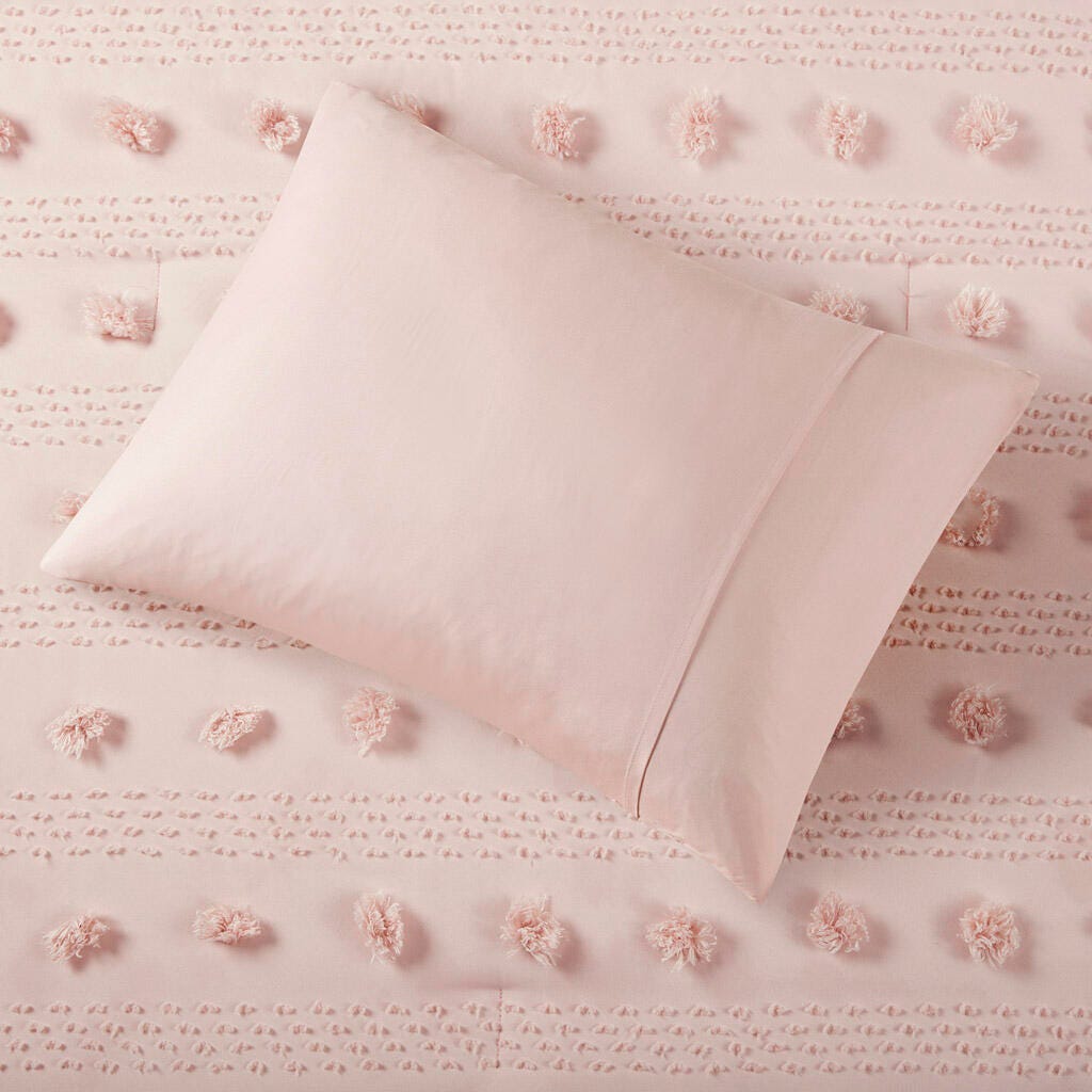 Intelligent Design Clip Jacquard Full/Queen Comforter Set, Pink, large