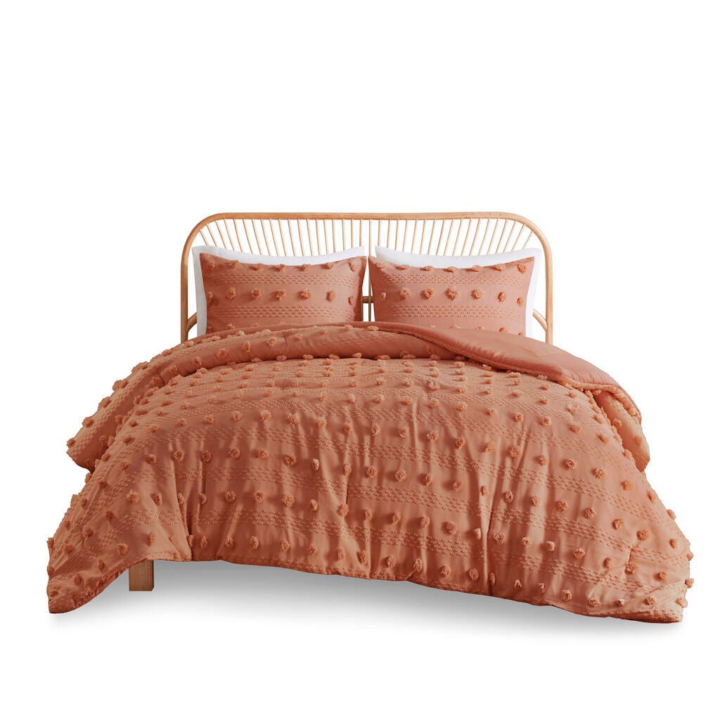 Intelligent Design Clip Jacquard Twin/Twin XL Comforter Set, Rust, rollover