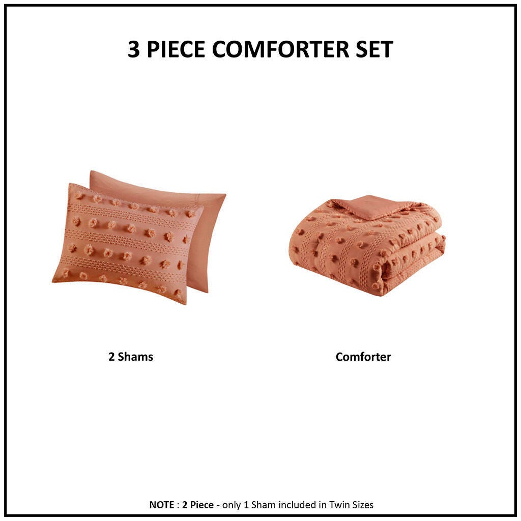 Intelligent Design Clip Jacquard Twin/Twin XL Comforter Set, Rust, large