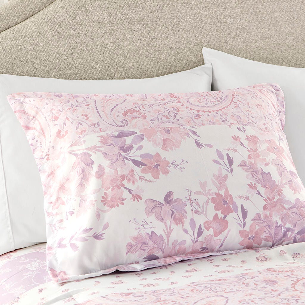 Intelligent Design Floral Paisley Full/Queen Comforter Set, Pink, large