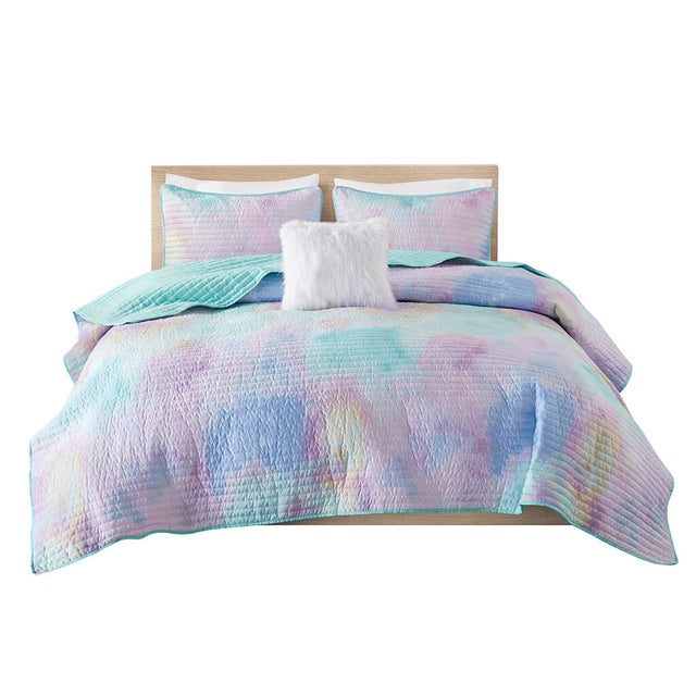 Intelligent Design Dye Printed Full/Queen Comforter Set with Throw Pillow