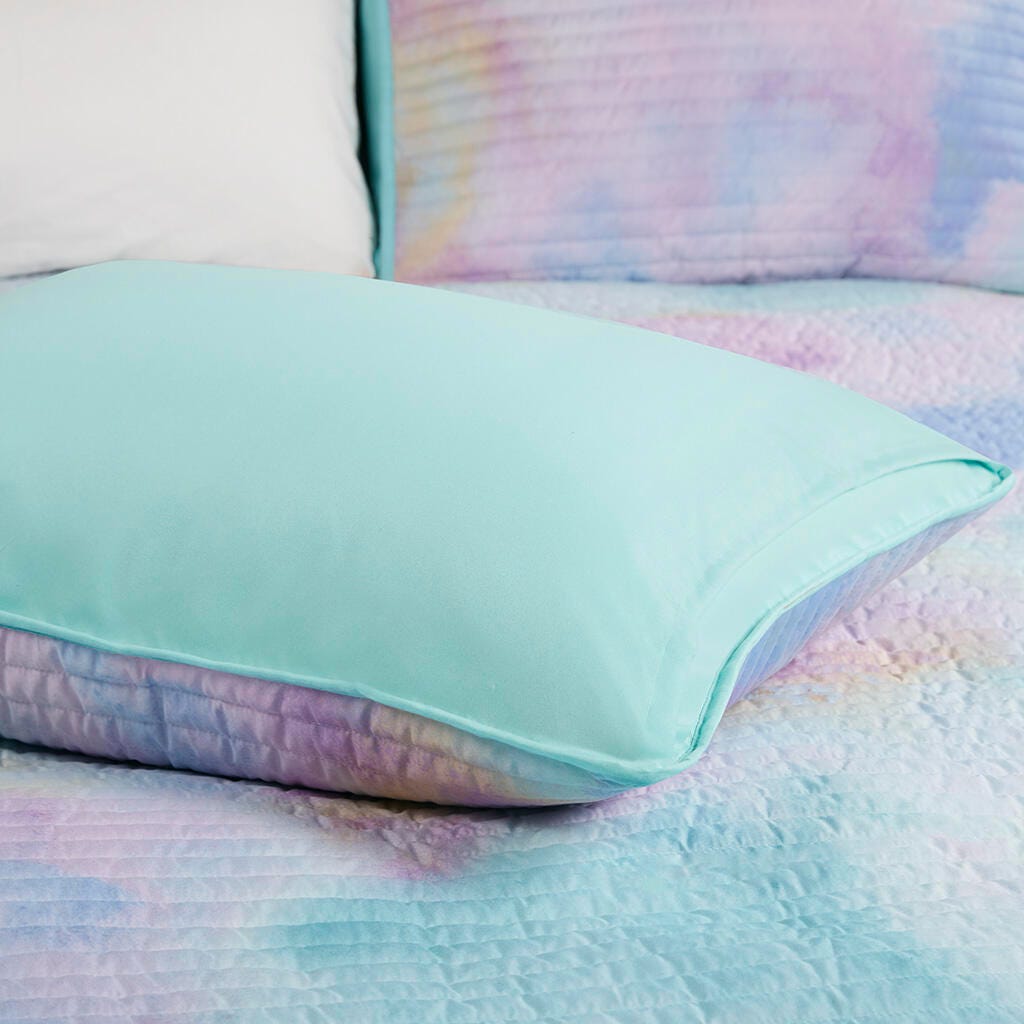 Intelligent Design Dye Printed Full/Queen Comforter Set with Throw Pillow, Aqua, large