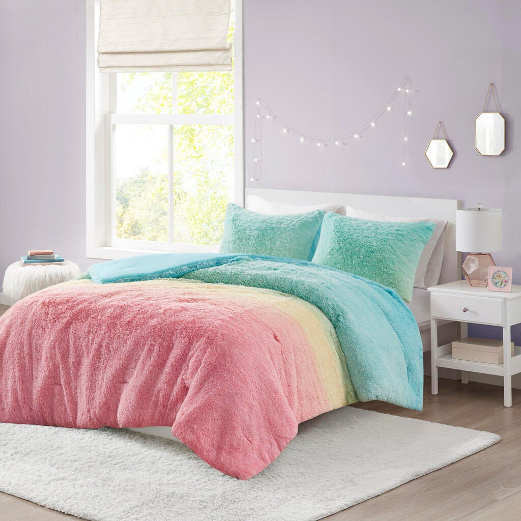 Mi Zone Shaggy Faux Fur Twin/Twin XL Comforter Set, Multi, large