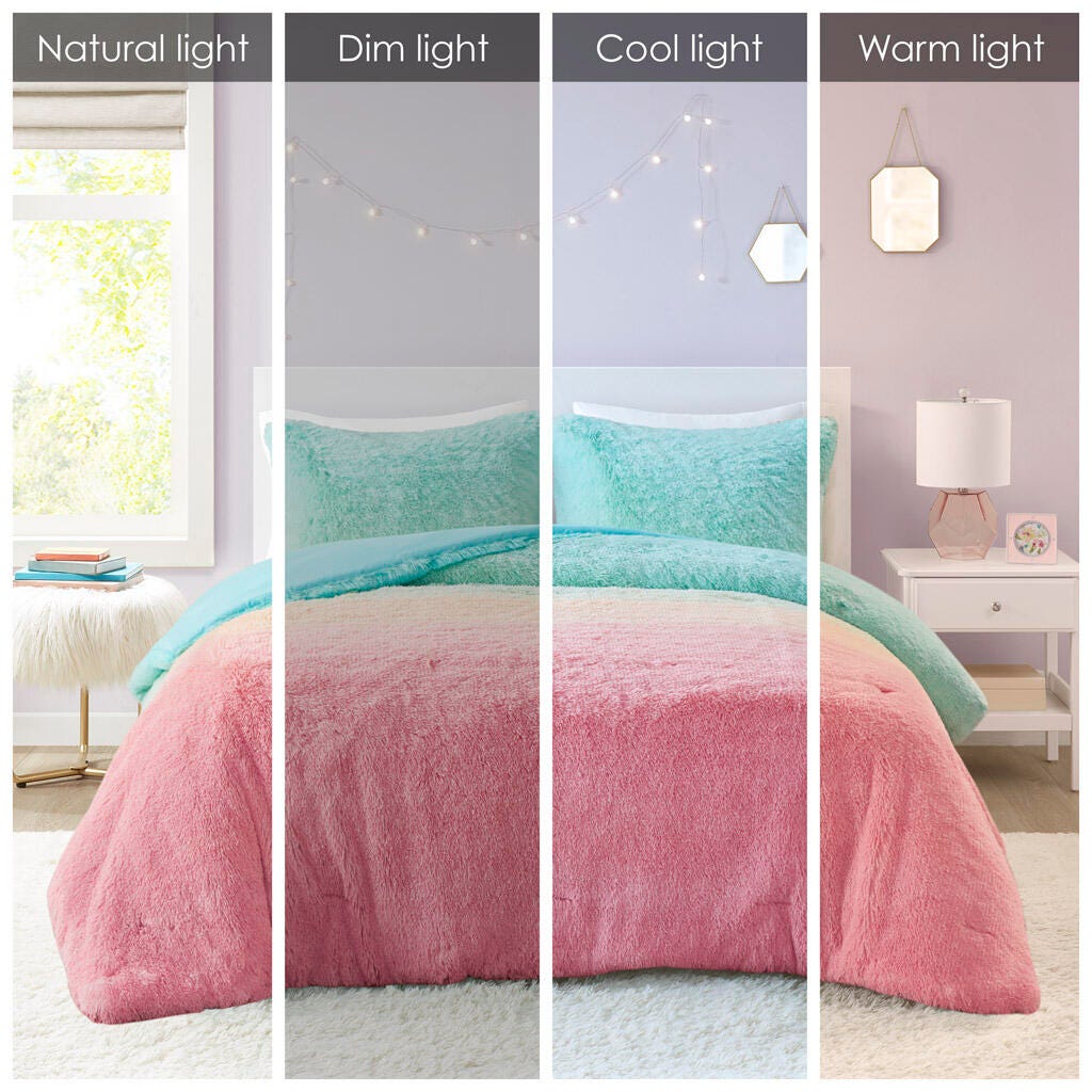 Mi Zone Shaggy Faux Fur Twin/Twin XL Comforter Set, Multi, large