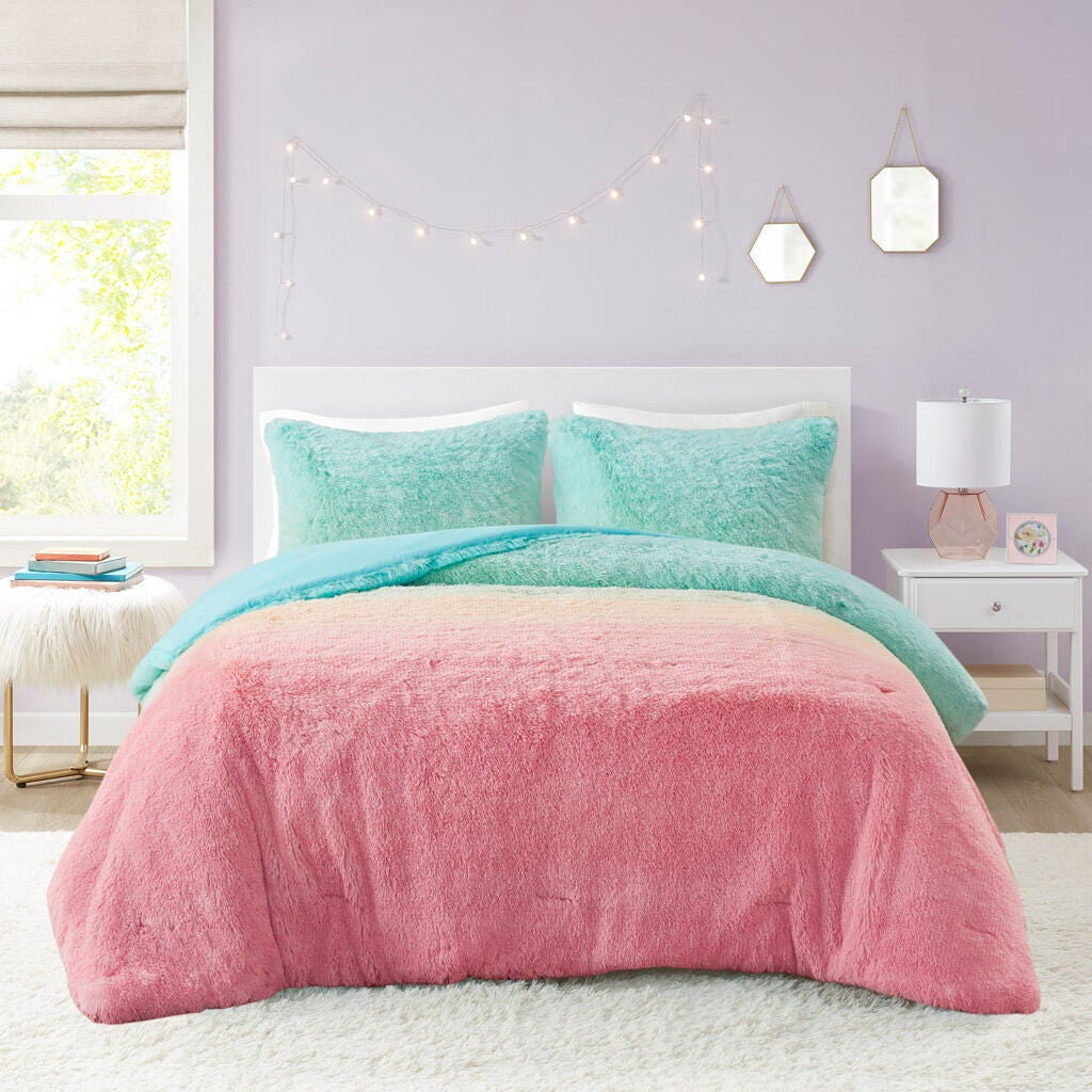 Mi Zone Shaggy Faux Fur Twin/Twin XL Comforter Set, Multi, large