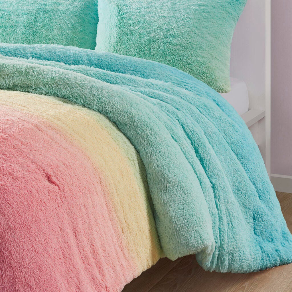 Mi Zone Shaggy Faux Fur Twin/Twin XL Comforter Set, Multi, large