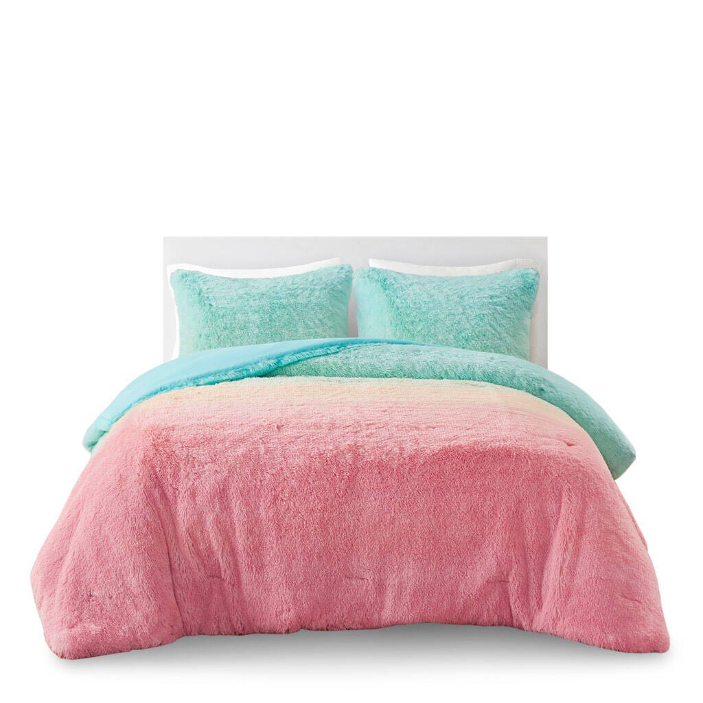 Mi Zone Shaggy Faux Fur Full/Queen Comforter Set, Multi, rollover