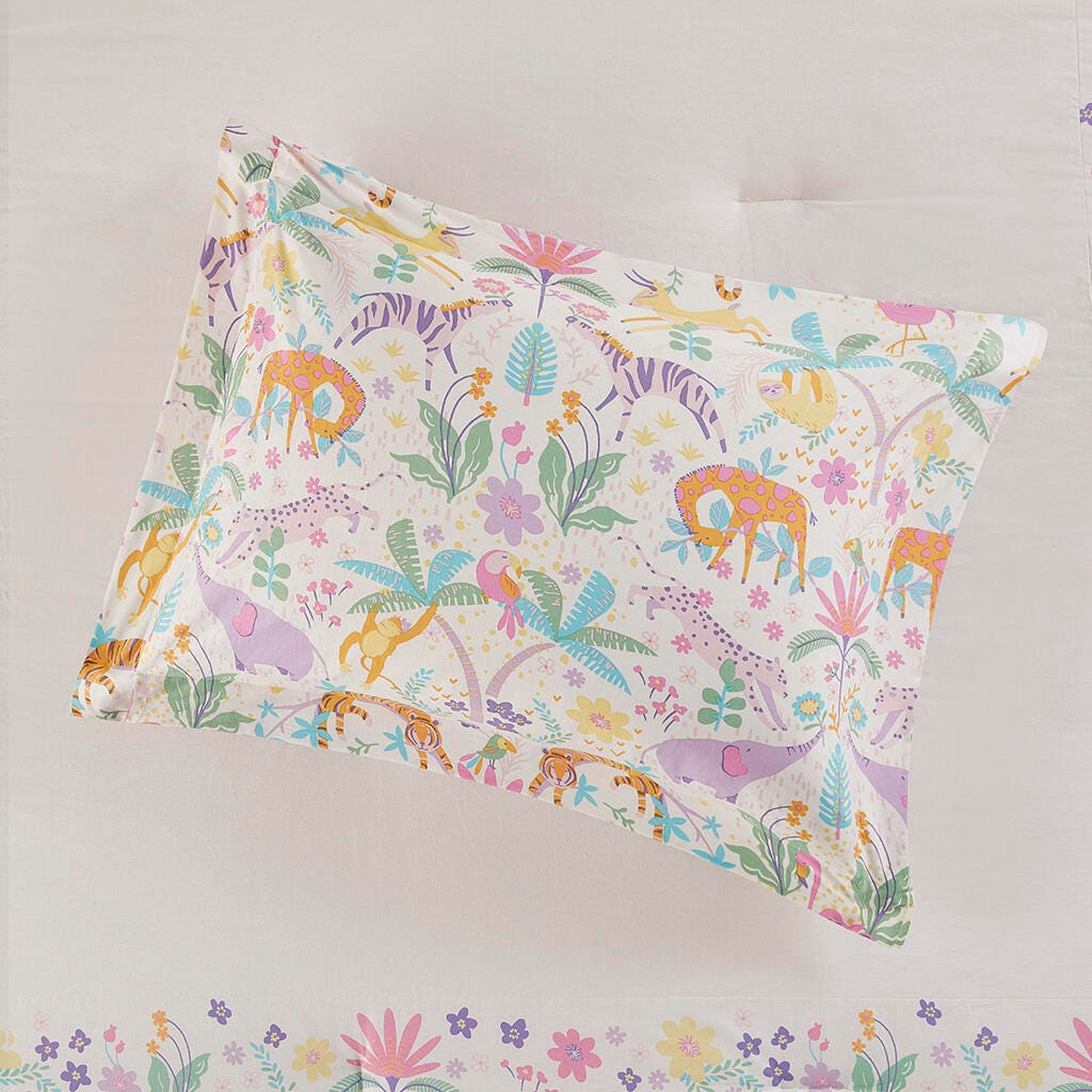 Urban Habitat Kids Reversible Cotton Full/Queen Comforter Set with Throw Pillow, Multi, large