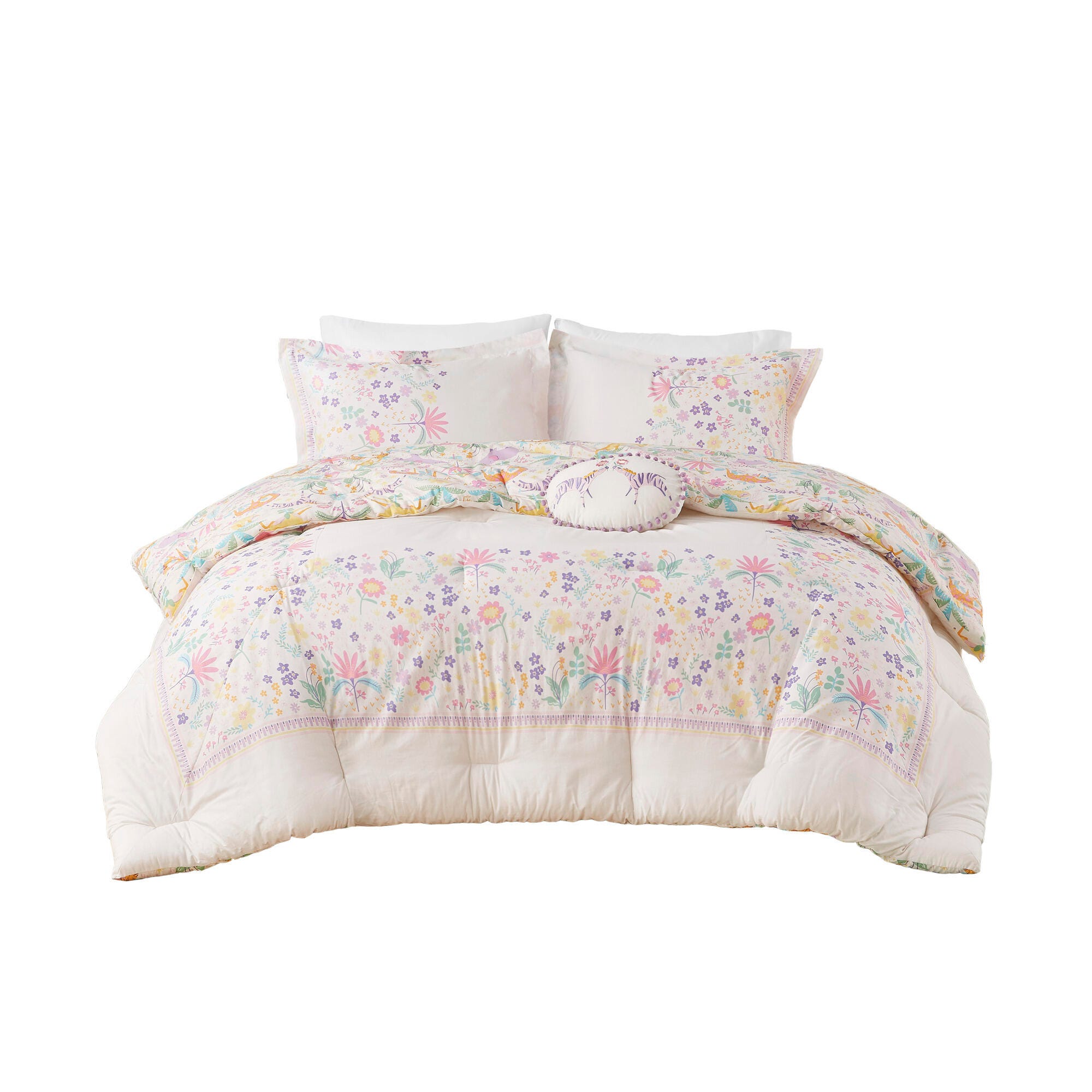 Urban Habitat Kids Reversible Cotton Full/Queen Comforter Set with Throw Pillow, Multi, rollover
