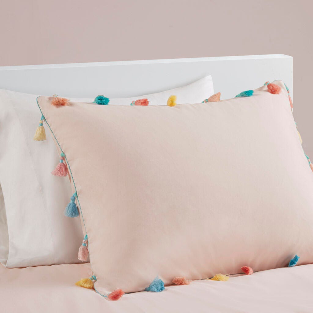 Mi Zone Kids Tassel Twin/Twin XL Comforter Set with Throw Pillow, Blush, large