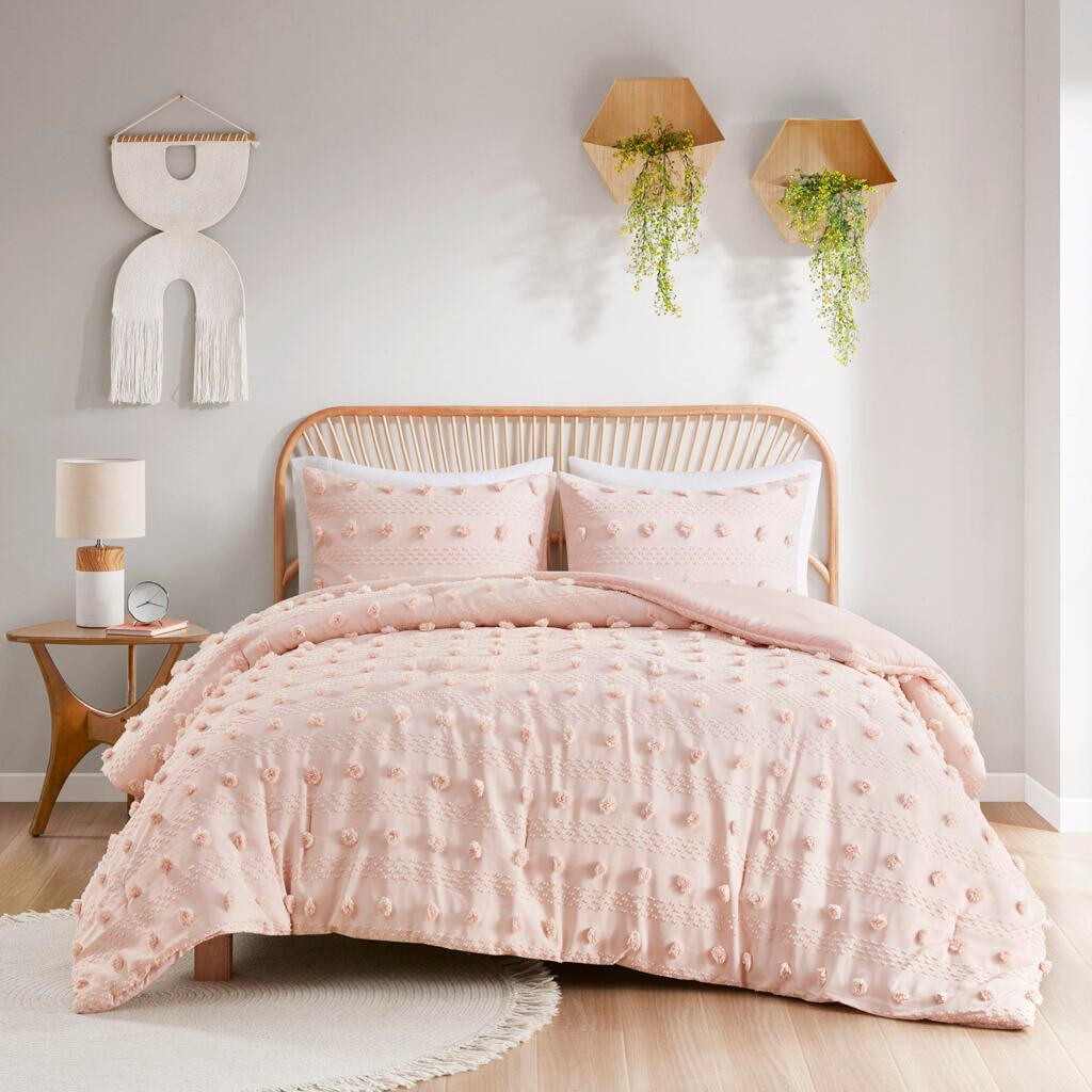 Intelligent Design Clip Jacquard Twin/Twin XL Comforter Set, Pink, large
