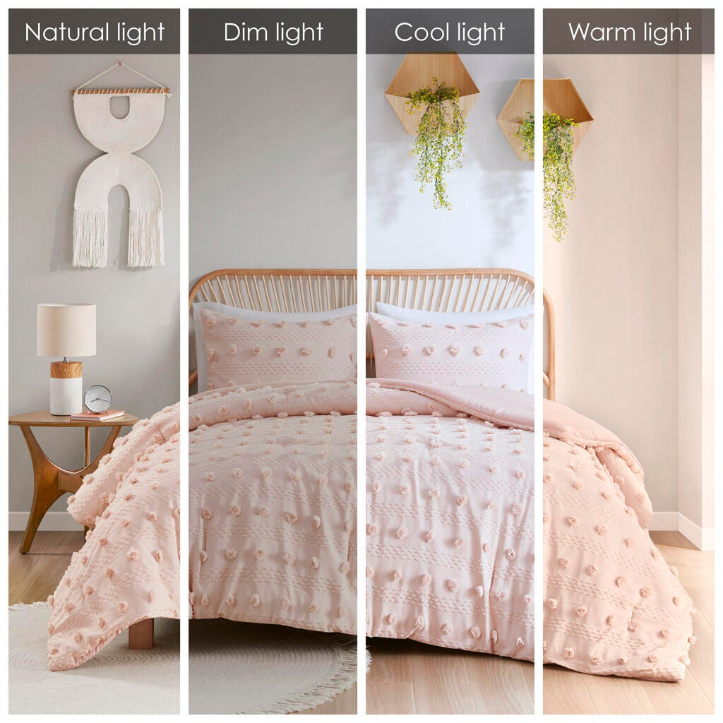 Intelligent Design Clip Jacquard Twin/Twin XL Comforter Set, Pink, large