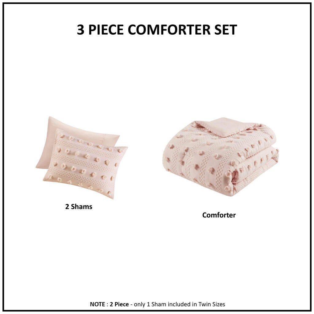 Intelligent Design Clip Jacquard Twin/Twin XL Comforter Set, Pink, large