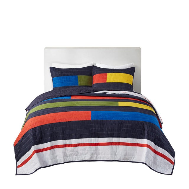 Urban Habitat Kids Stripe Printed Full/Queen Quilt Set