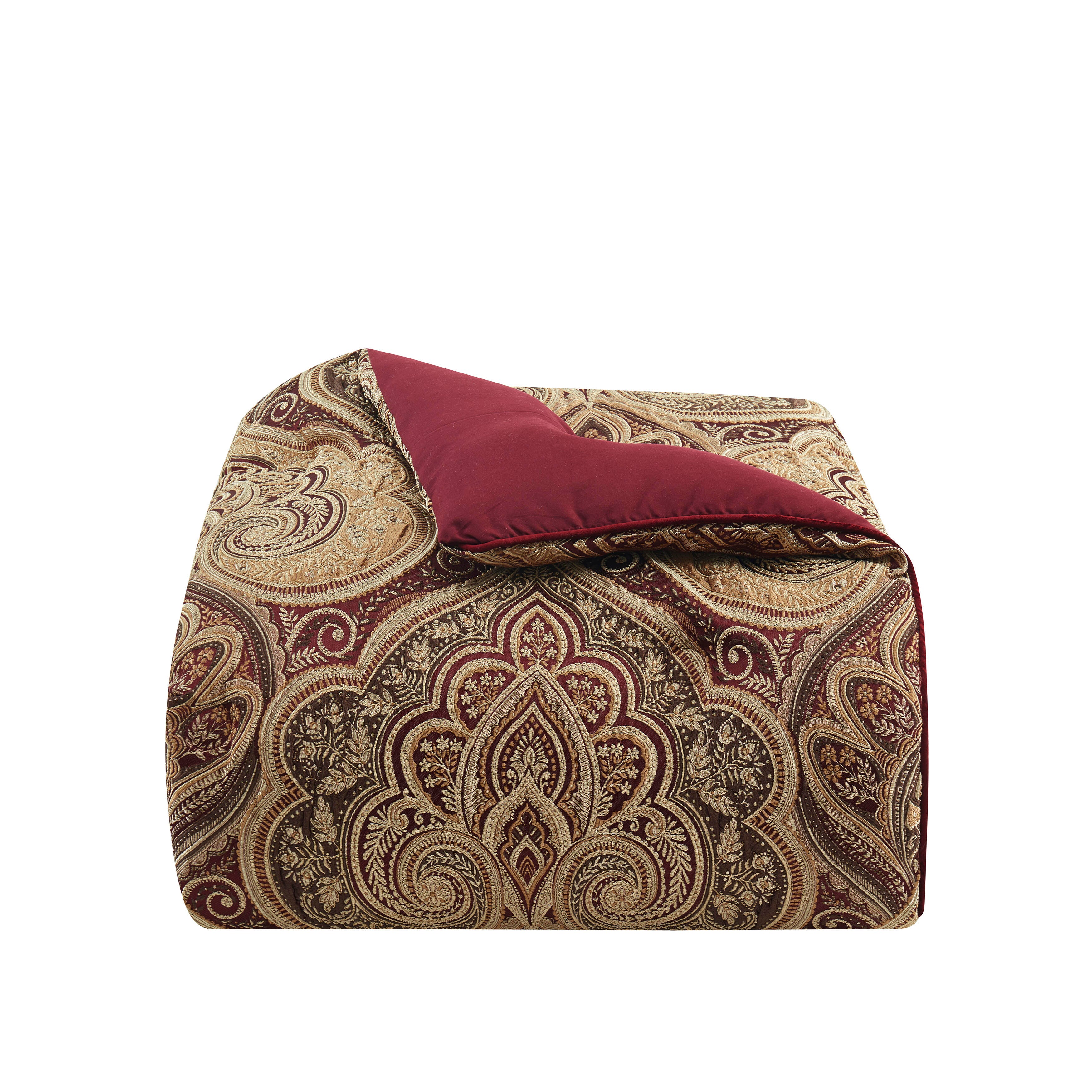 J. Queen New York Calistoga King 4 Piece Comforter Set, Crimson, rollover