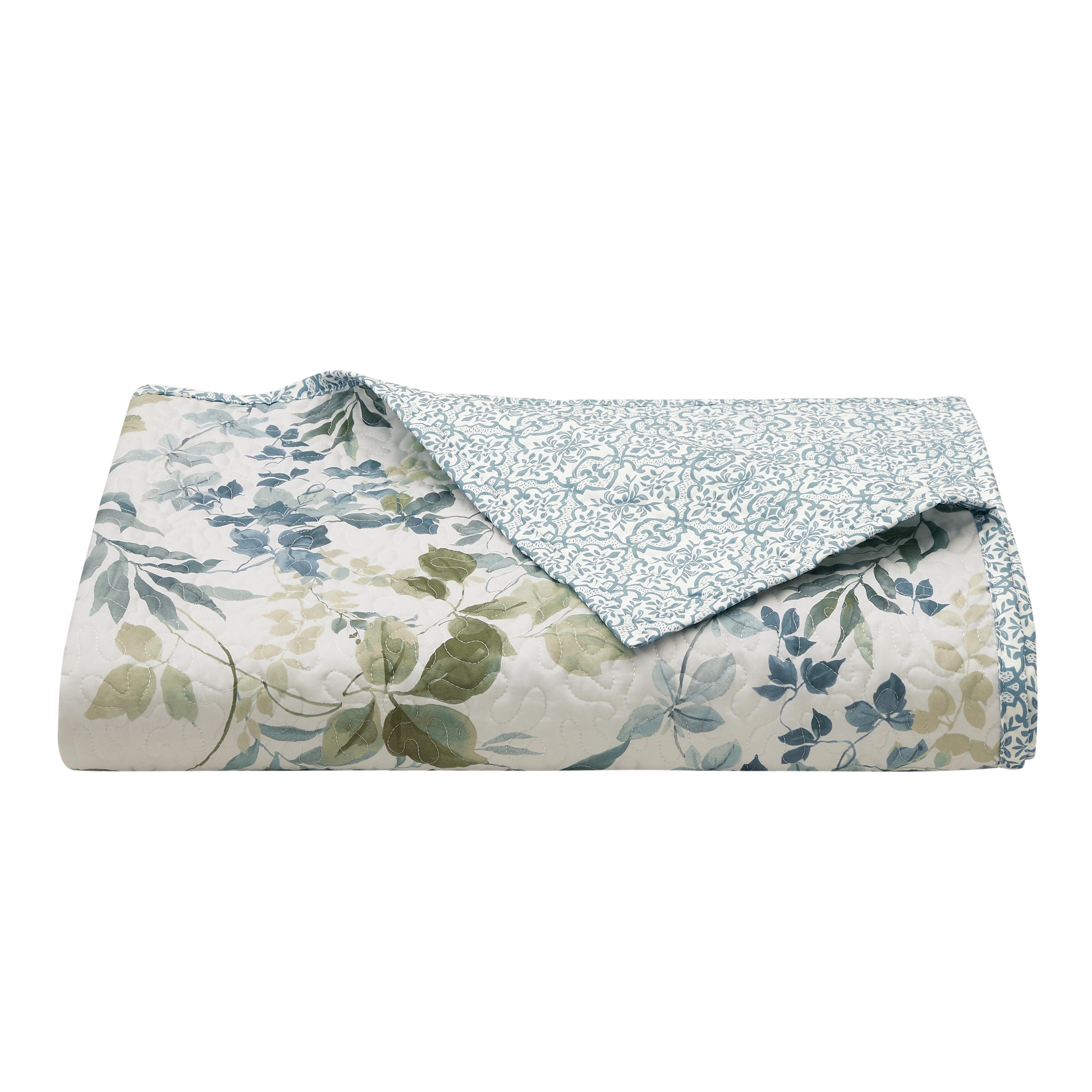 Royal Court Evergreen King/California King 3 Piece Quilt Set, Blue, rollover