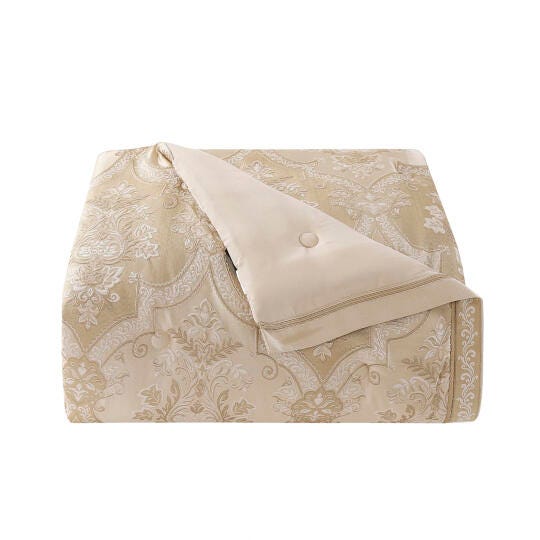 J. Queen New York Sondra California King 4 Piece Comforter Set, Gold, rollover