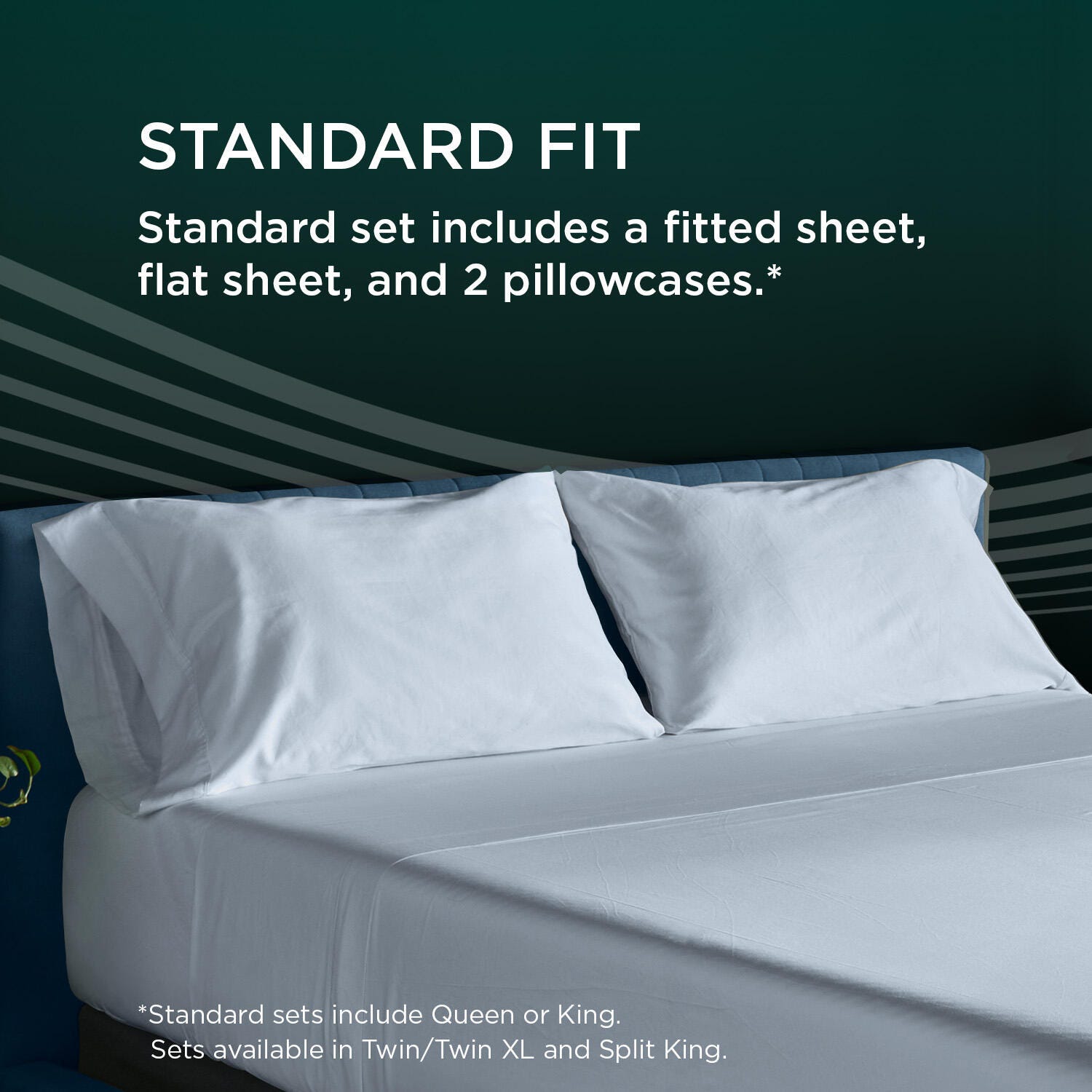 Tempur-Pedic TEMPUR-Adapt Luxe 4-Piece King Sheet Set, Sleepy Blue, large