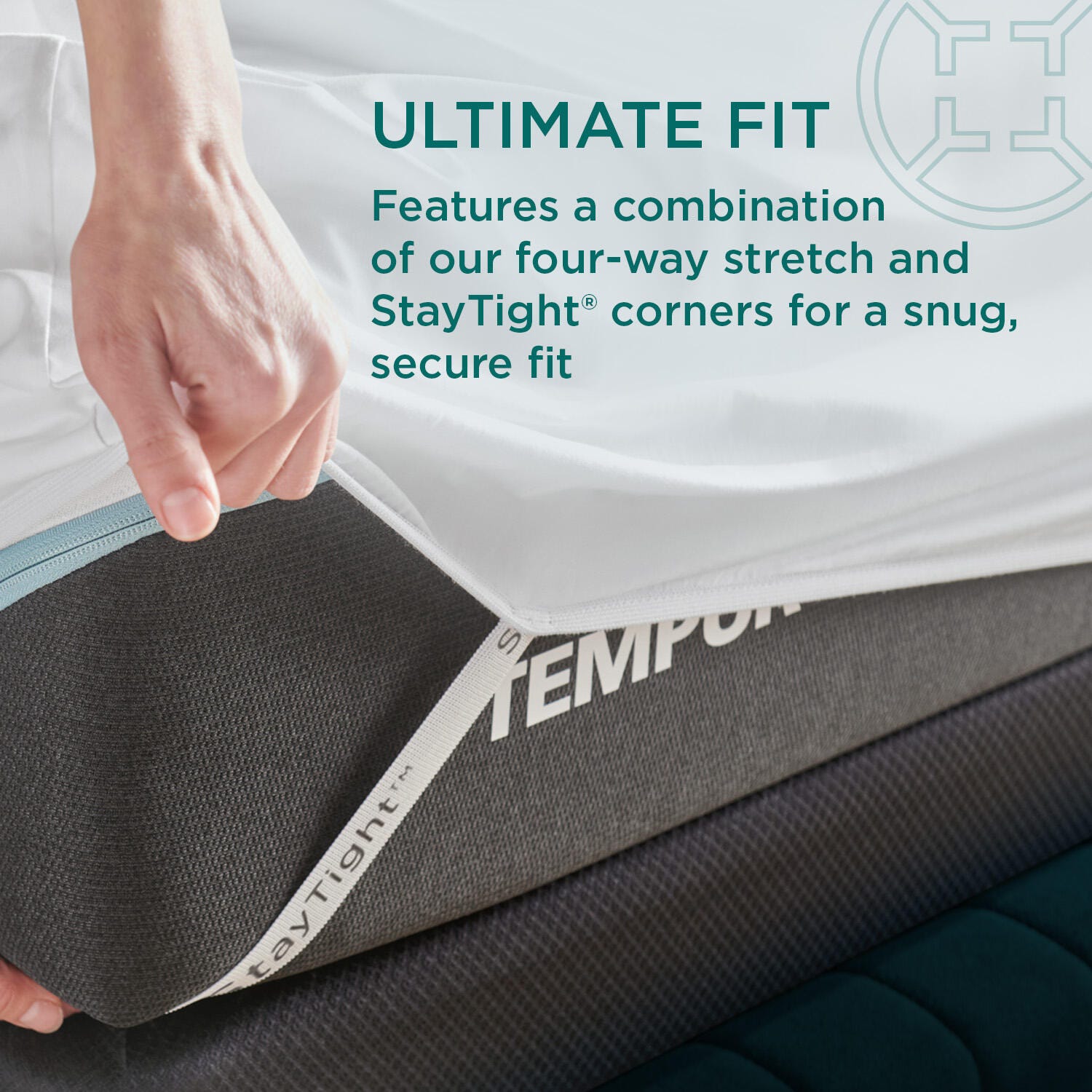 Tempur-Pedic TEMPUR-Adapt Luxe 3-Piece Full Sheet Set, White, large
