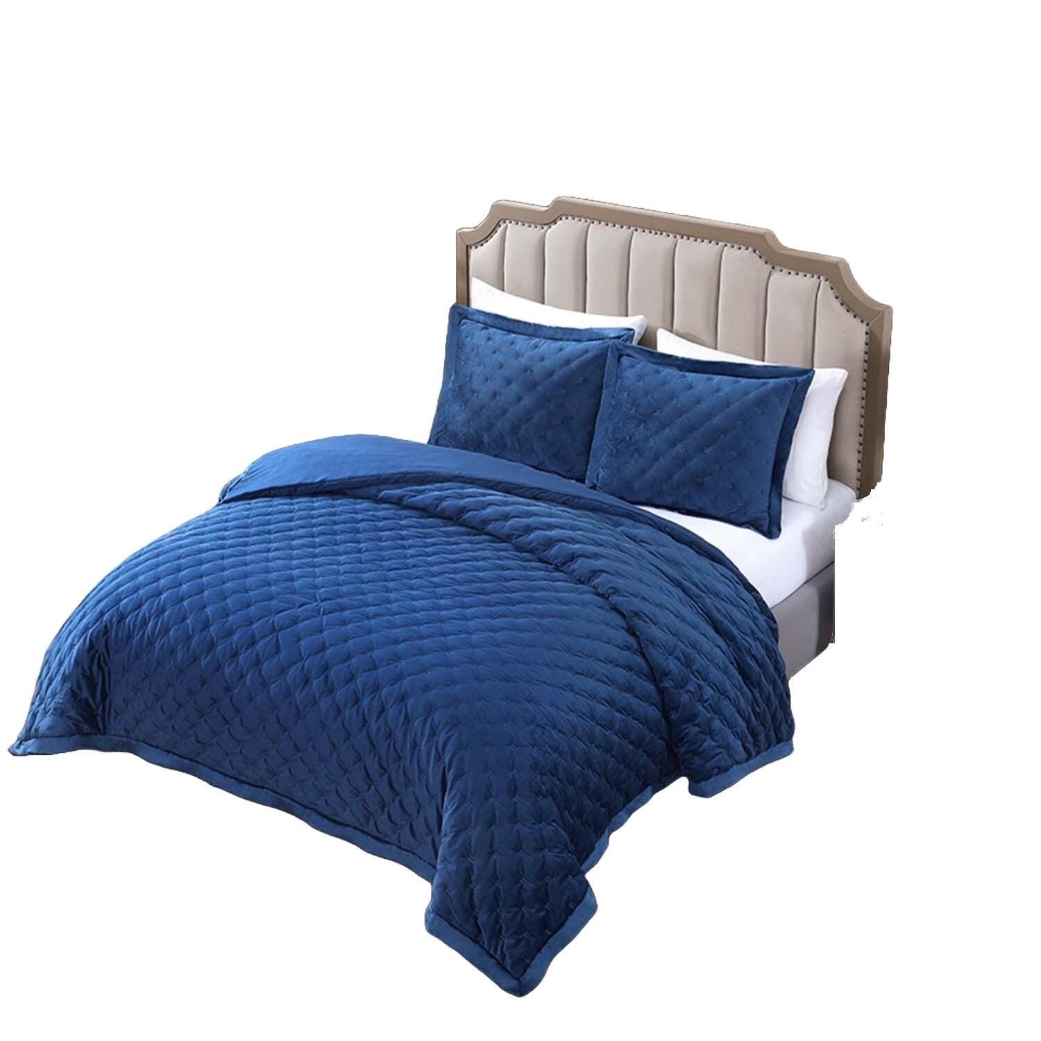 Bebejan&reg; 3 Piece King Comforter Set, Navy, rollover
