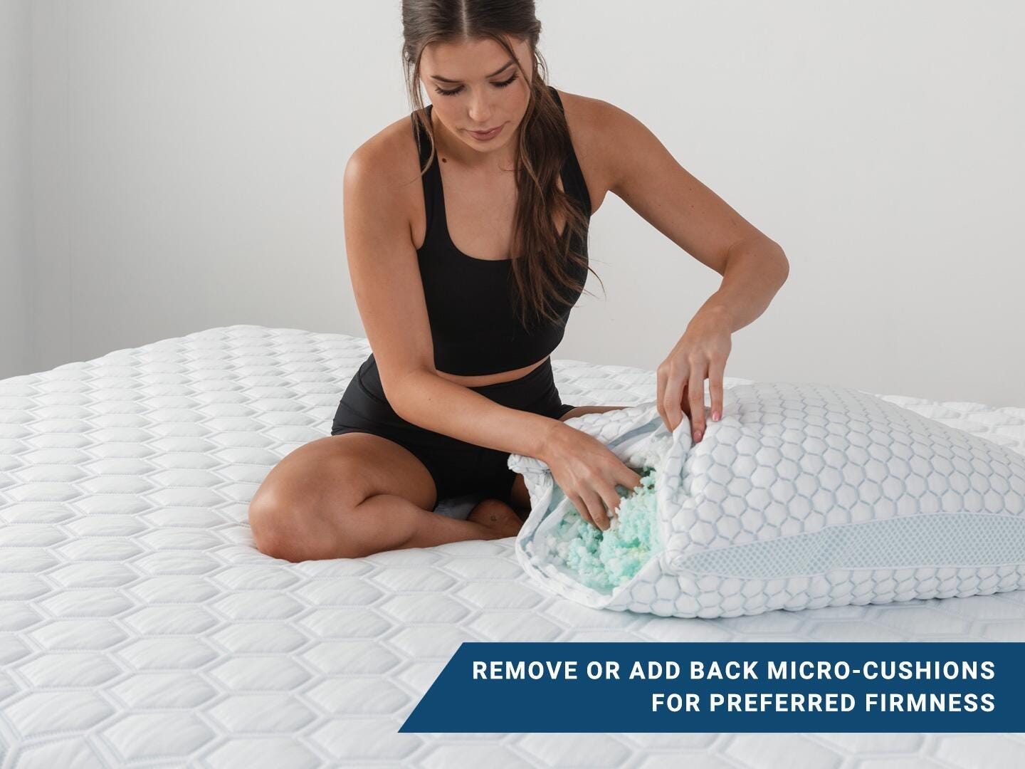 MOLECULE Infinity PRO Cooling Gel Memory Foam Adjustable Standard Pillow, White, large