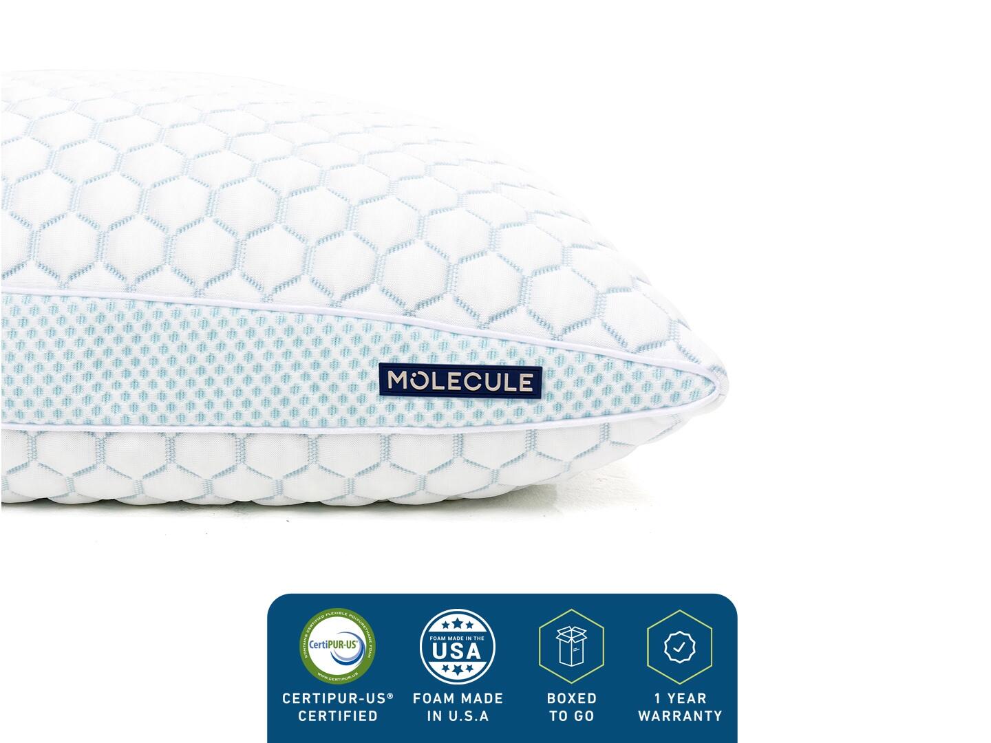 MOLECULE Infinity PRO Cooling Gel Memory Foam Adjustable Standard Pillow, White, large