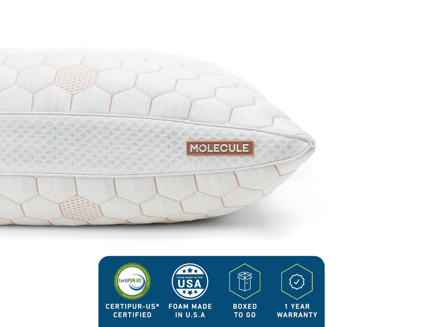 MOLECULE CopperWELL Cooling Gel Memory Foam Adjustable Standard Pillow, White, large