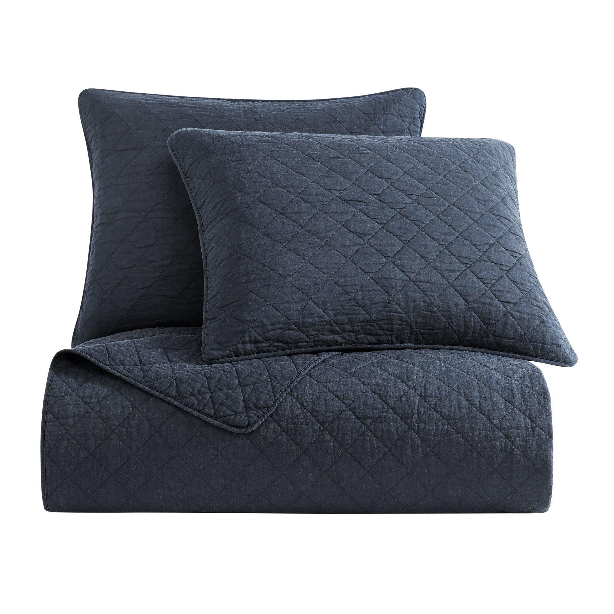 Indigo Hill 3-Piece Full/Queen Comfort Quilt Set, Navy, large