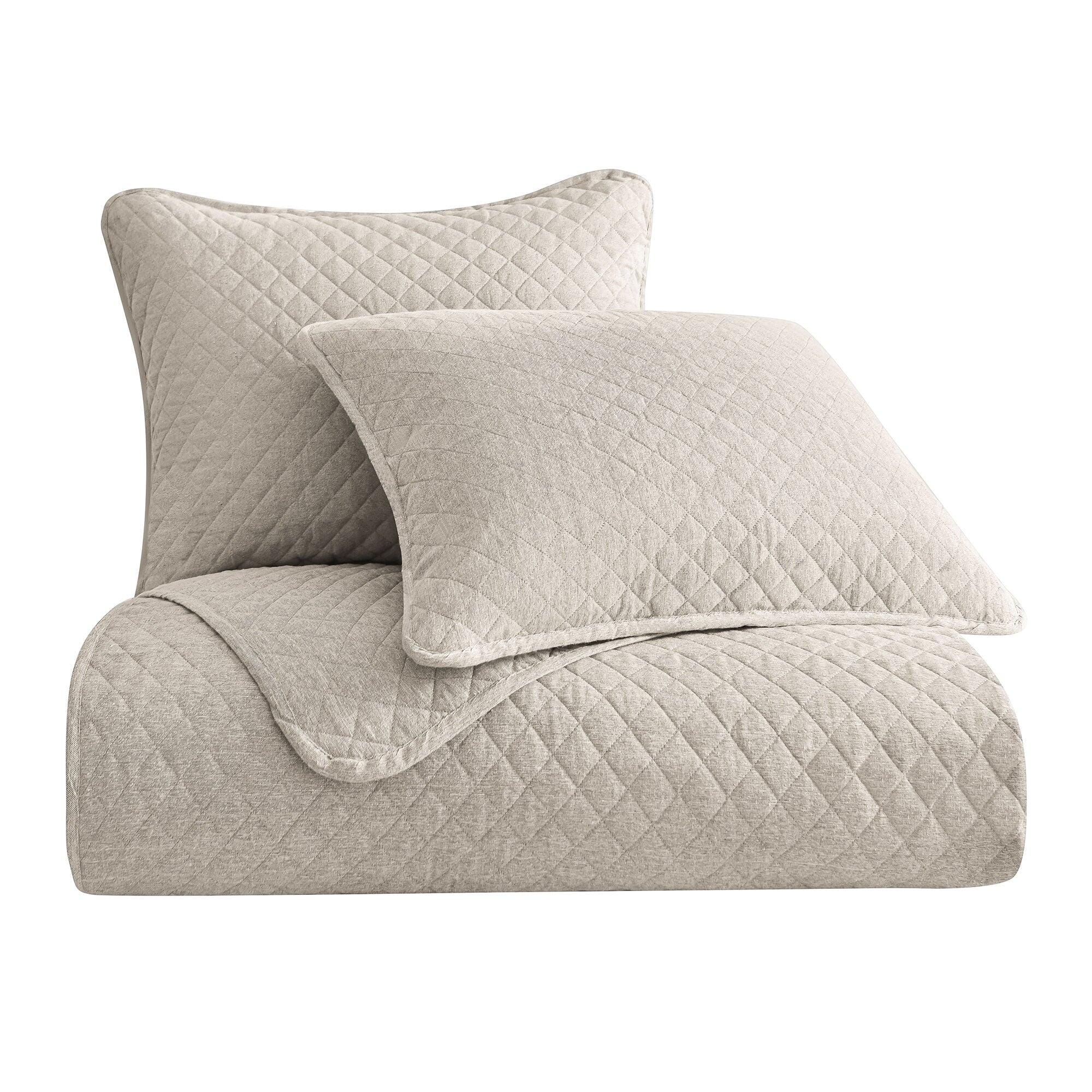 Indigo Hill Anna Diamond 3-Piece King Quilted Coverlet Set, Light Tan, large