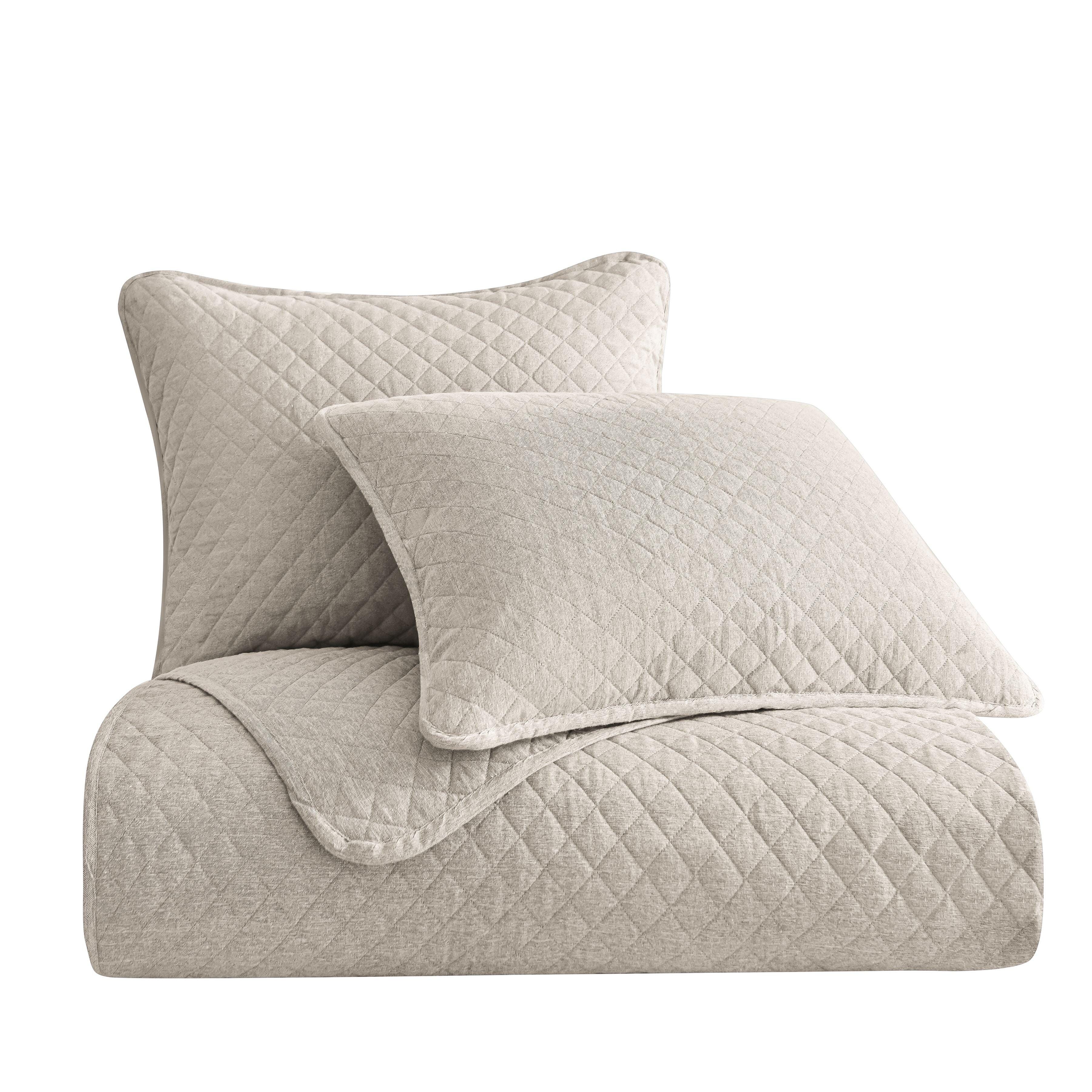 Indigo Hill Anna Diamond 3-Piece Twin Quilted Coverlet Set, Light Tan, large
