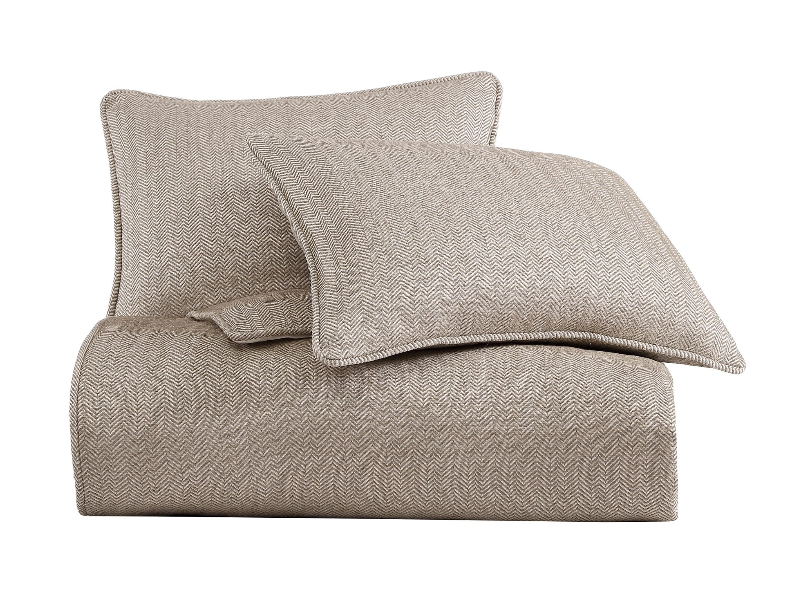 Ashley Luxe HiEnd Accents Chenille 3-Piece King Comforter Set, Sand, rollover
