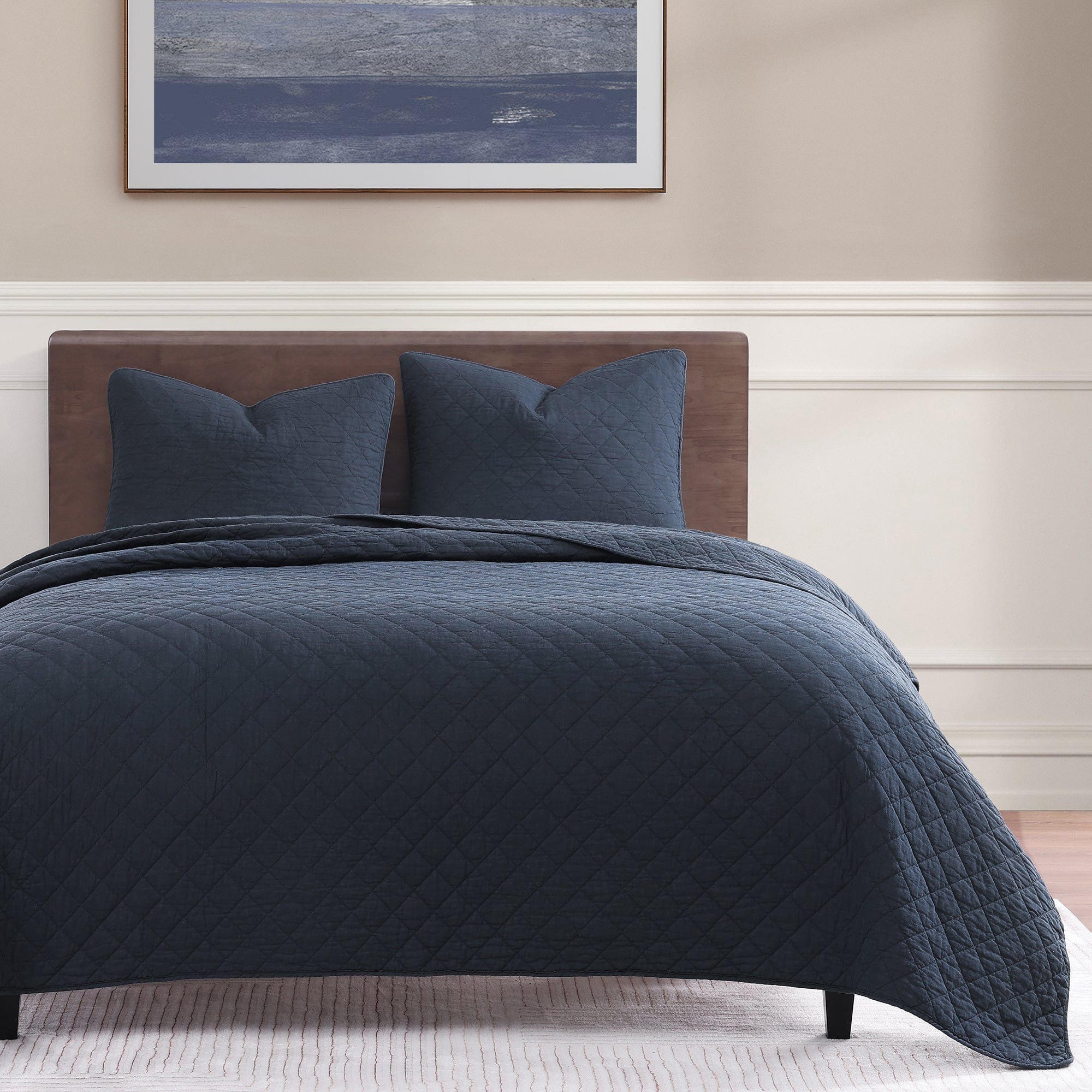 Indigo Hill 3-Piece King Comfort Quilt Set, Navy, large