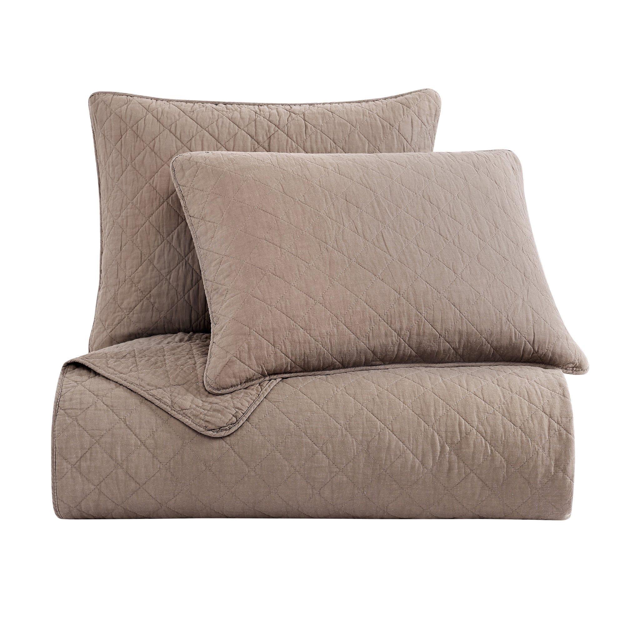 Indigo Hill 3-Piece King Comfort Quilt Set, Mocha, rollover