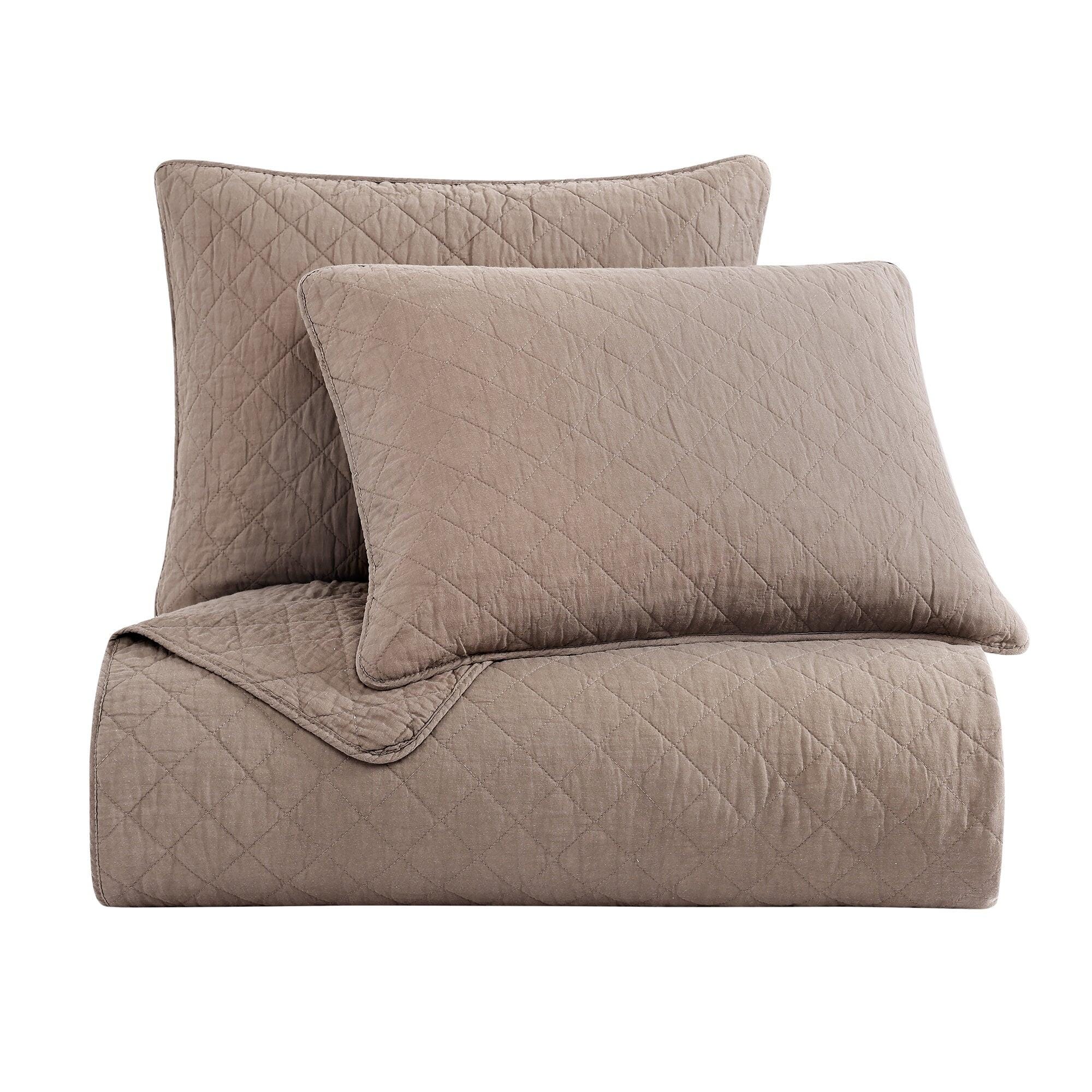 Indigo Hill 3-Piece King Comfort Quilt Set, Mocha, large
